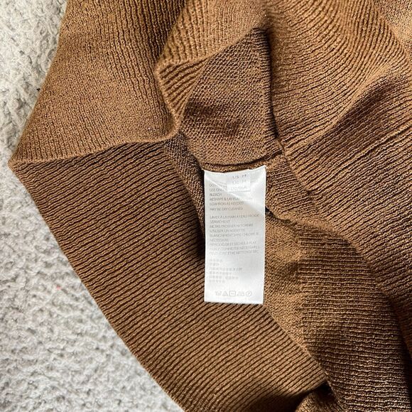 Free People Sweater Women Medium Brown Acrylic Cotton Blend Oversized Ribbed - Picture 11 of 11